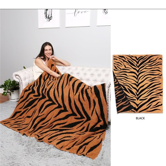 P/S Tiger Print Luxury Soft Throw Blanket·50x60·Super Soft Throw·ComfyLuxe - Picture 1 of 1